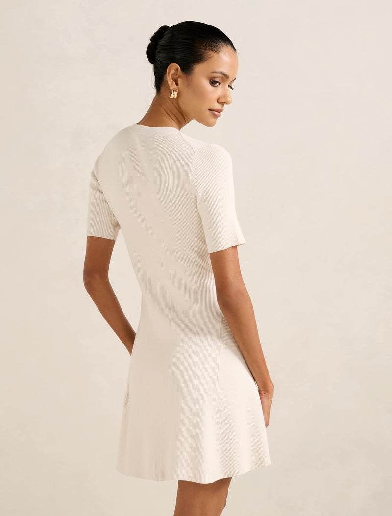 Mallory Petite Button Detail Mini Dress Forever New