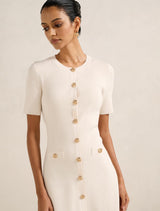 Mallory Petite Button Detail Mini Dress Forever New