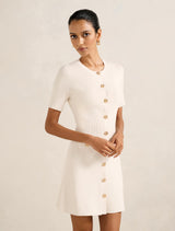 Mallory Petite Button Detail Mini Dress Forever New
