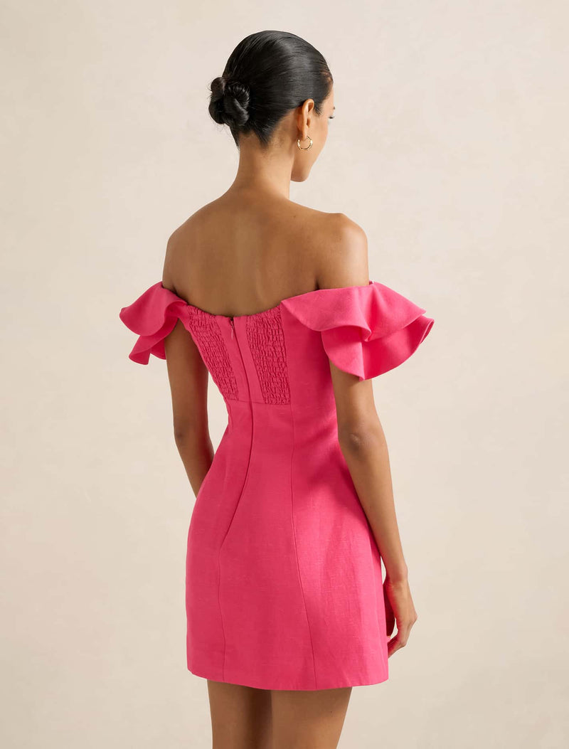 Kenzie Petite Off Shoulder Ruffle Mini Dress Forever New