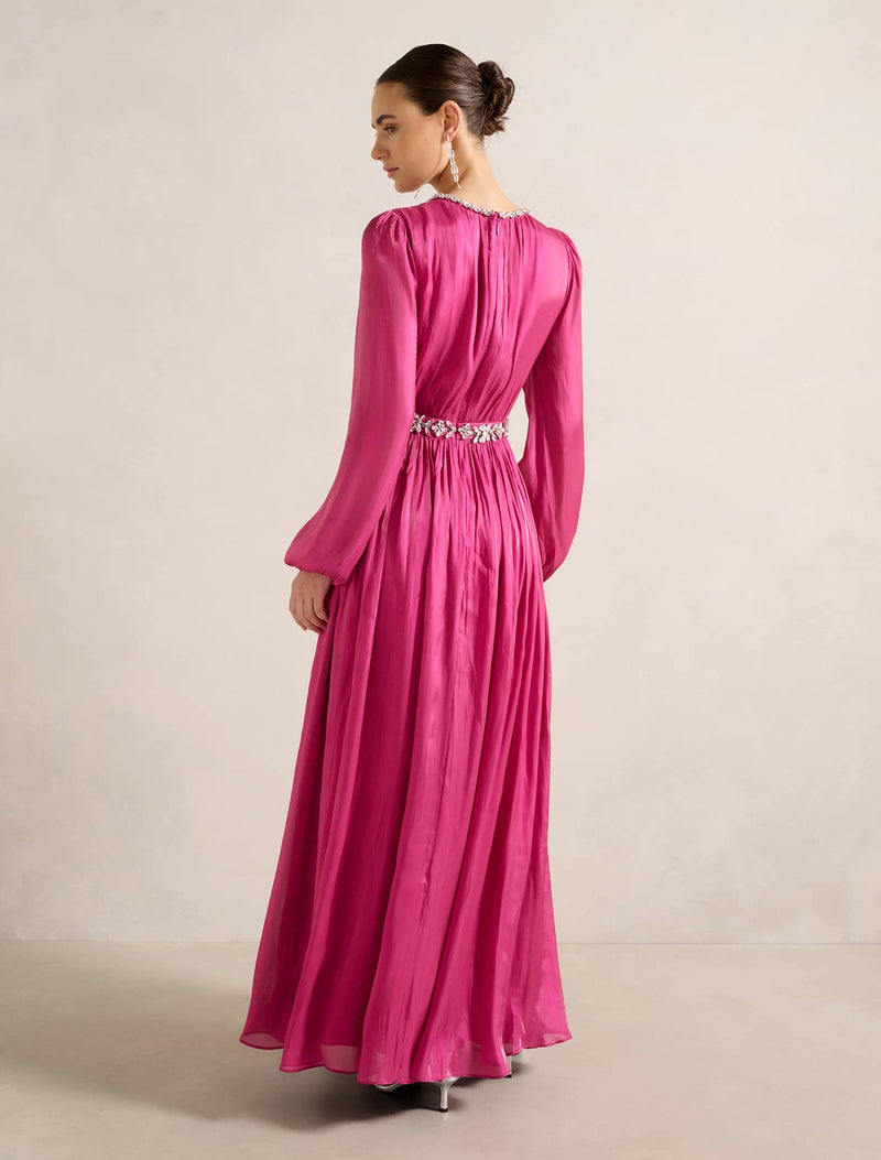 Elvia Metallic Belted Maxi Dress Forever New