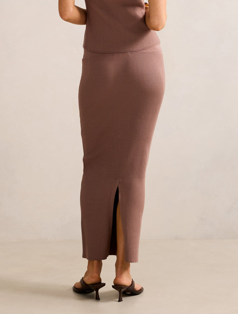 Kallie Rib Knit Midi Pencil Skirt Forever New