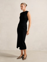 Chloe Extended Shoulder Knit Midi Dress Forever New