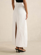 Maggie Petite Linen Column Maxi Skirt Forever New