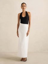 Maggie Petite Linen Column Maxi Skirt Forever New