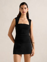 Kiki Square Neck Tank Top Black Forever New