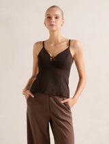 Emery Strappy Top Dark Chocolate Forever New