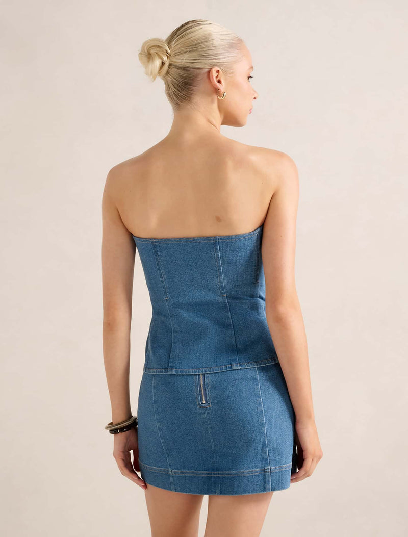 Clarissa Denim Bandeau Top Forever New