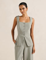 Haisley Petite Square Neck Waistcoat Shadow Suit Forever New