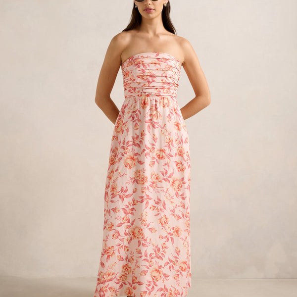 Matisse Strapless Linen Midi Dress Montebello