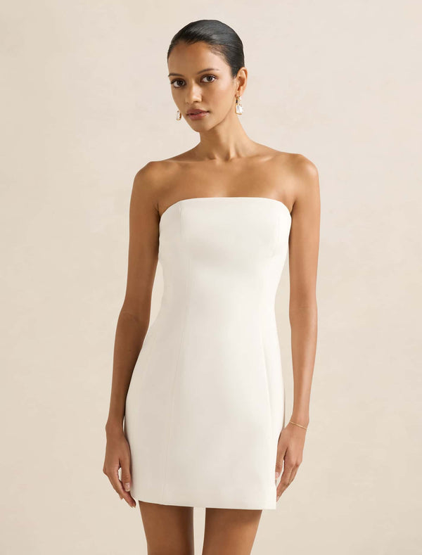 Tahlie Petite Strapless Mini Dress White Forever New