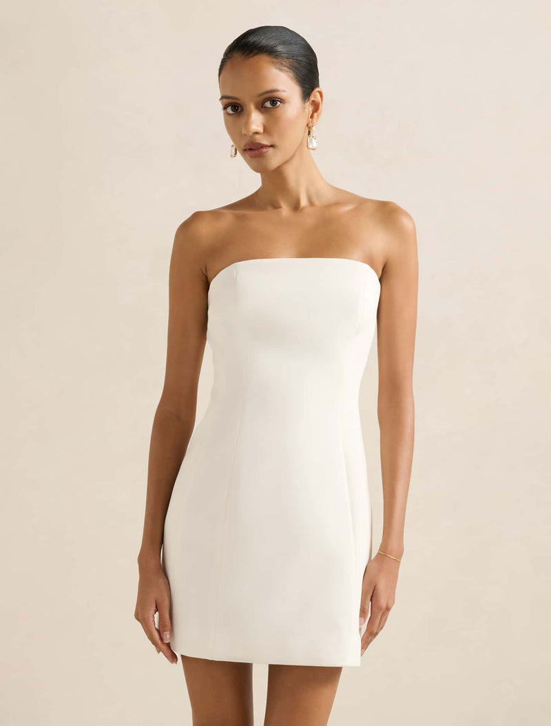 Tahlie Petite Strapless Mini Dress White Forever New