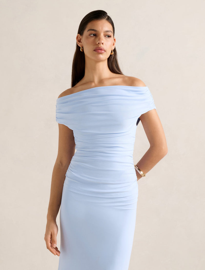 Mimi Off Shoulder Top Sky Blue Co-ord B Forever New