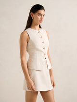 Carla Linen Waistcoat Forever New