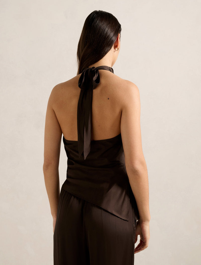 Skyler Halter Satin Top Forever New