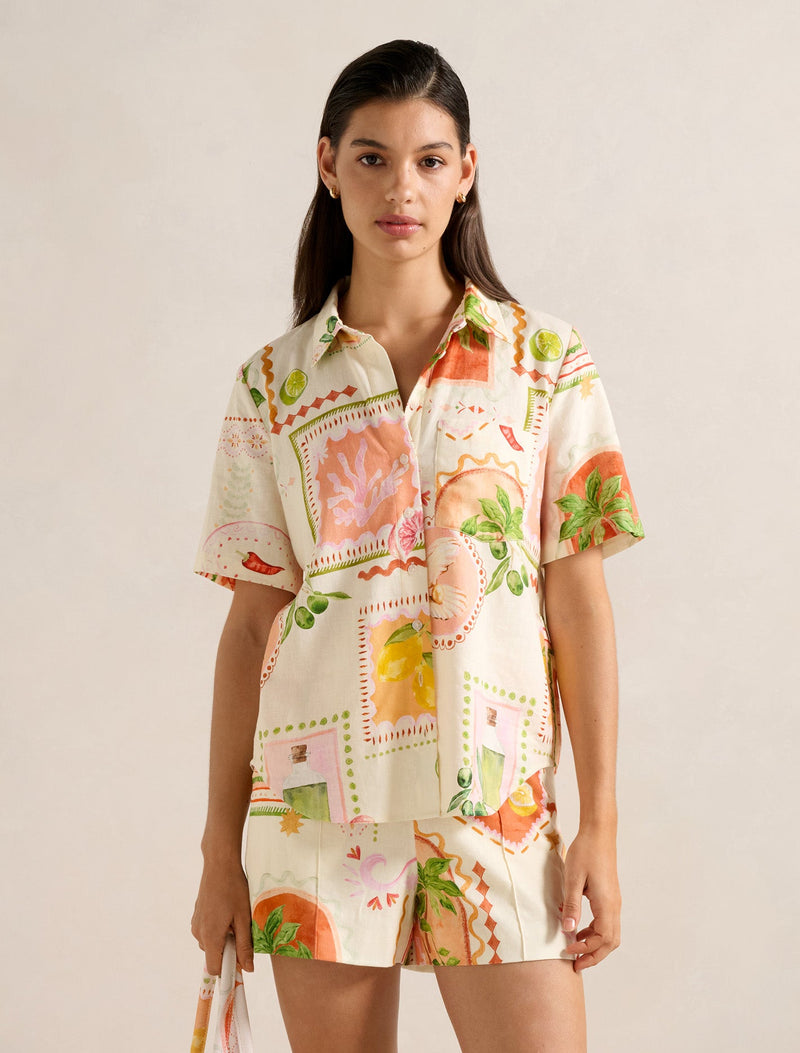 Kailani Button Up Shirt Almada Co-Ord Forever New