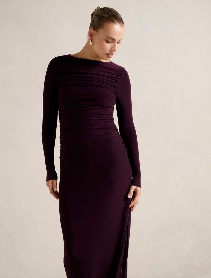 Florence Ruched Jersey Midi Dress Forever New