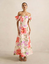 Alora Petite Ruffle Maxi Dress Pink Lyell Floral Forever New