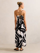 Anella Textured Tie Back Maxi Dress Forever New