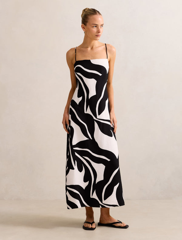 Anella Textured Tie Back Maxi Dress Forever New