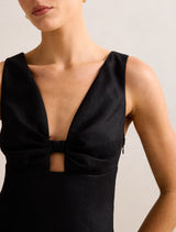 Indigo Knot Front Mini Dress Forever New