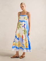 Bianca Printed Linen Midi Dress Forever New