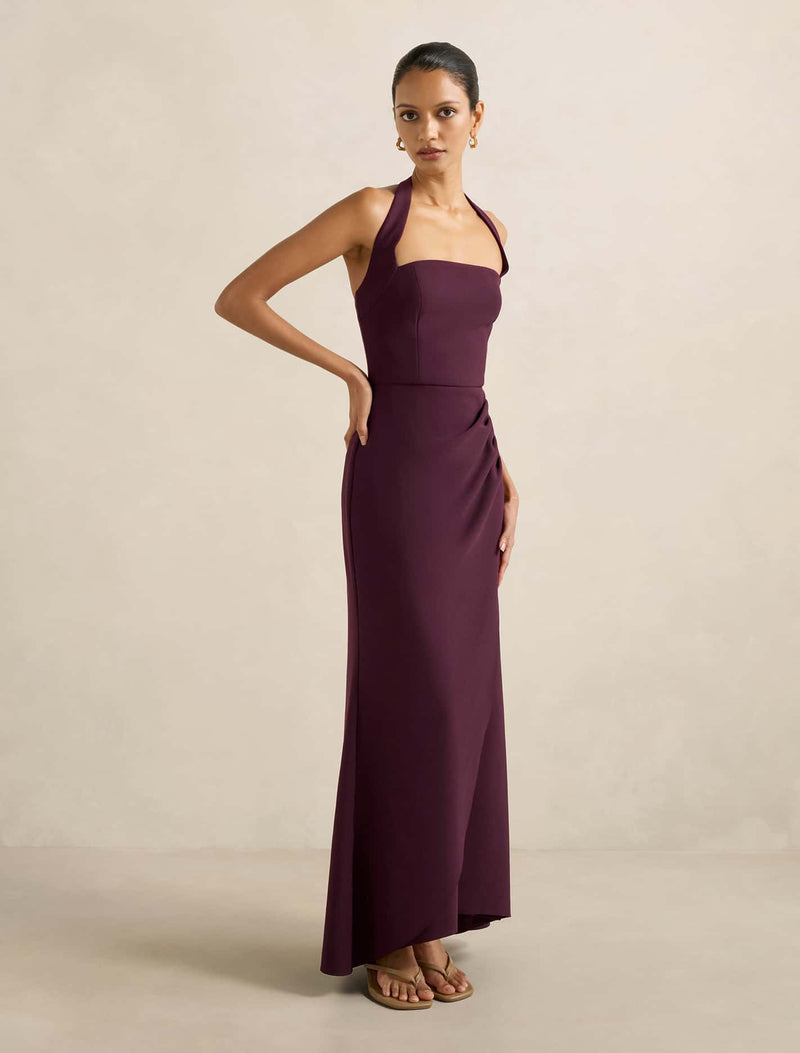 Willow Petite Halter Wrap Maxi Dress Forever New