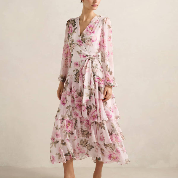 forever new pink floral dress Forever New Vestido Estilo Americana Curve Floral Dresses Forever New  Forever New SONIA RUFFLE MIDI DRESS