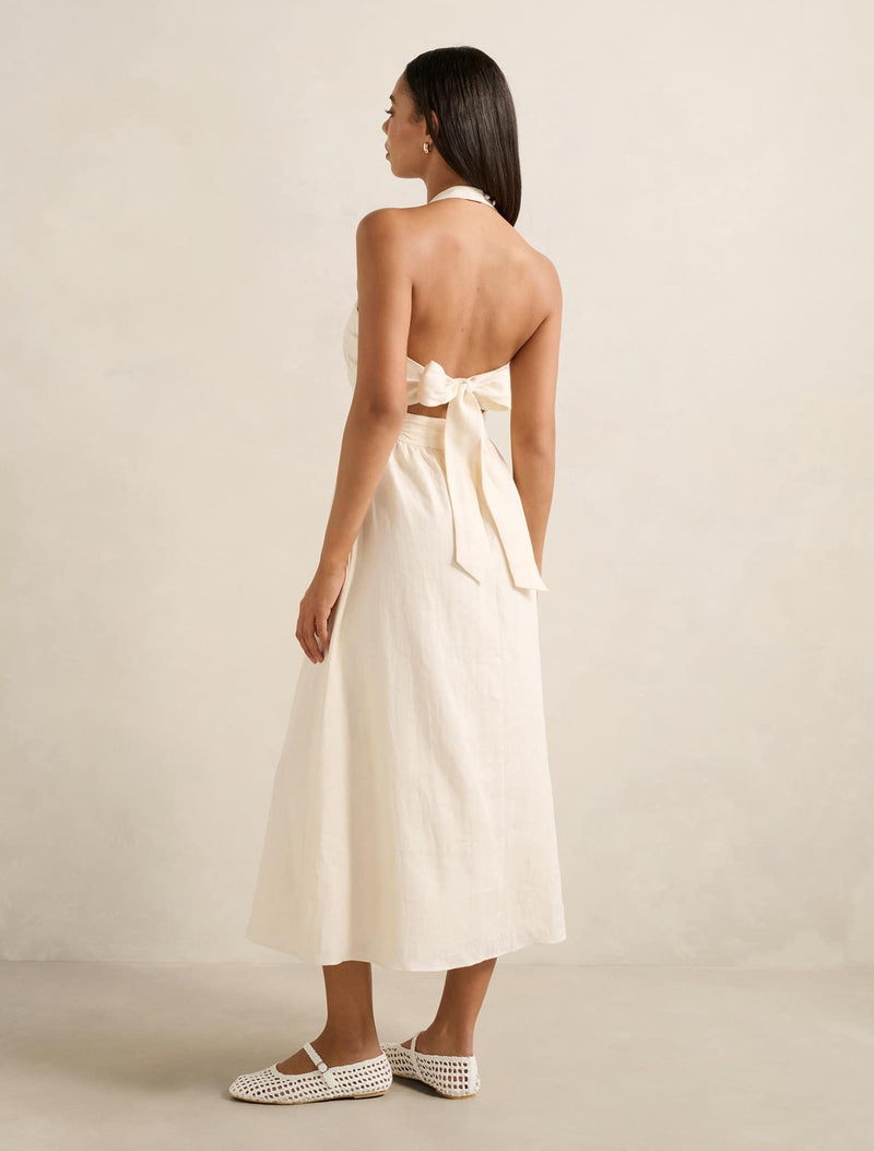 Tilda Halter Linen Midi Dress Forever New