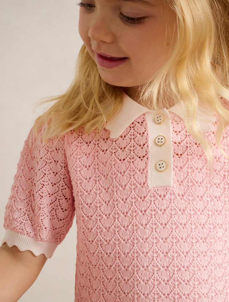 Connie Girls Scallop Knit Top Forever New