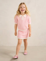 Connie Girls Scallop Knit Top