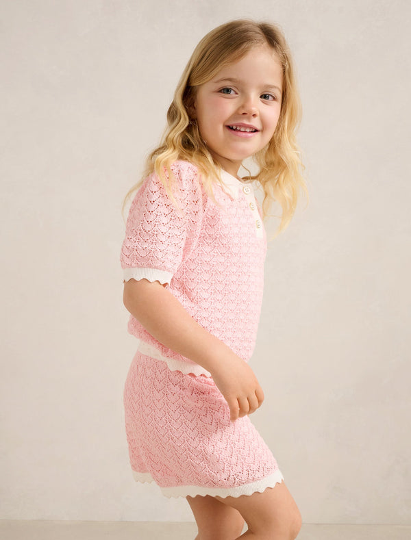 Connie Girls Scallop Knit Top Forever New