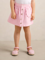 Darcie Girls Button-Down Skirt Coral Glow Forever New