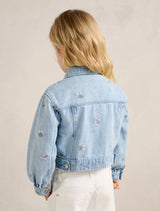 Kristen Girls Denim Emb Crop Jacket