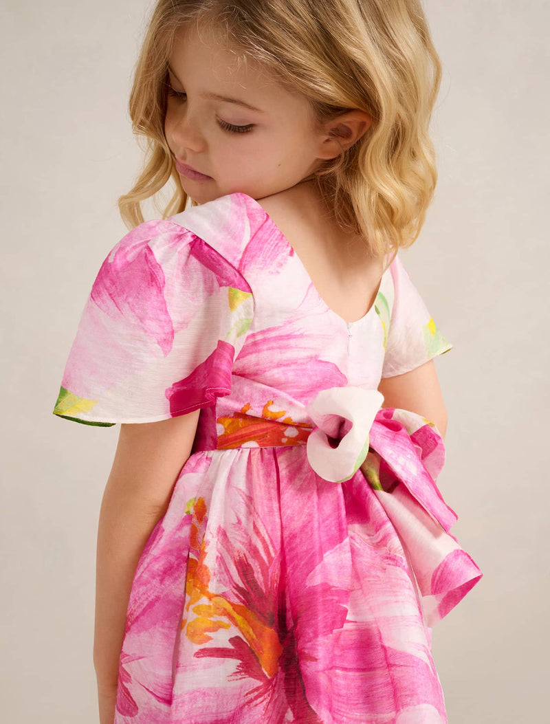 Chloe Girls Flutter Print Bow Dress Forever New