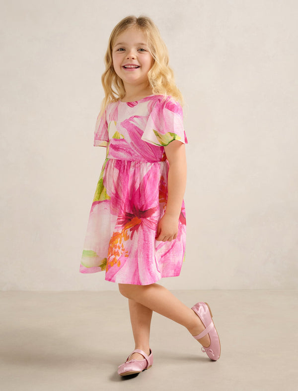 Chloe Girls Flutter Print Bow Dress Forever New