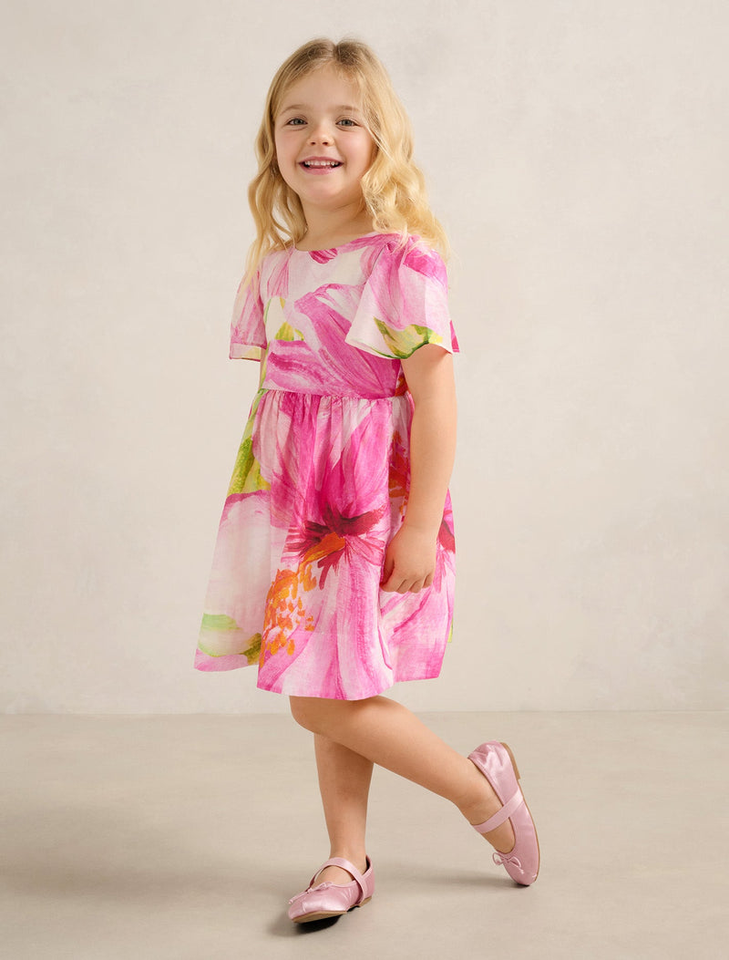 Chloe Girls Flutter Print Bow Dress Forever New