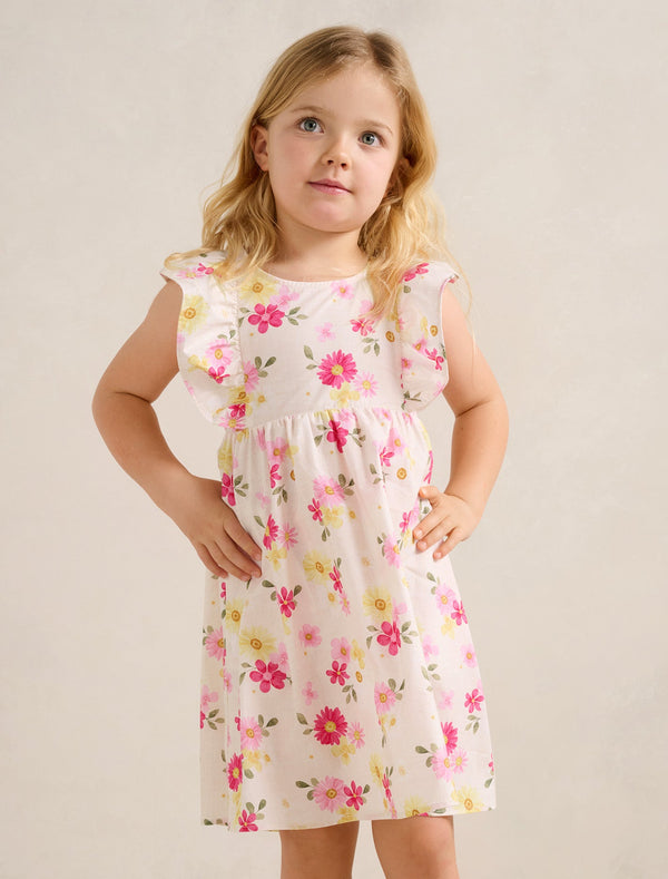 Hana Girls V-Back Print Dress Daisy Floral Forever New