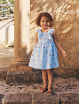 Brianna Girls Shirred Emb Dress