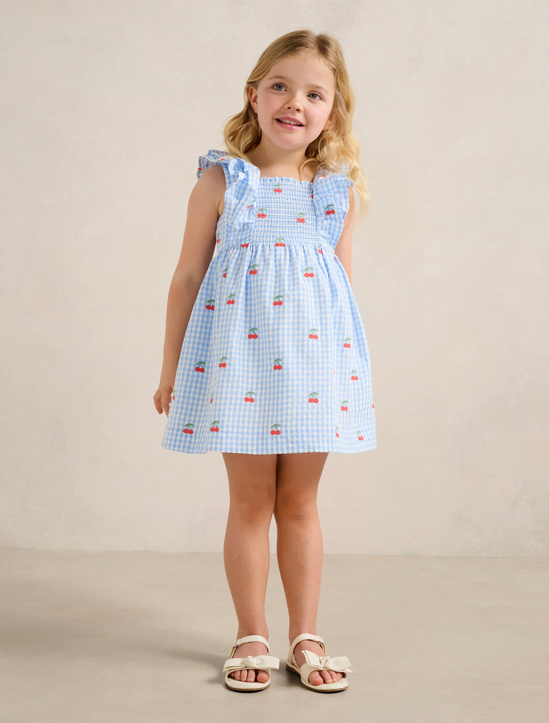 Brianna Girls Shirred Emb Dress Forever New