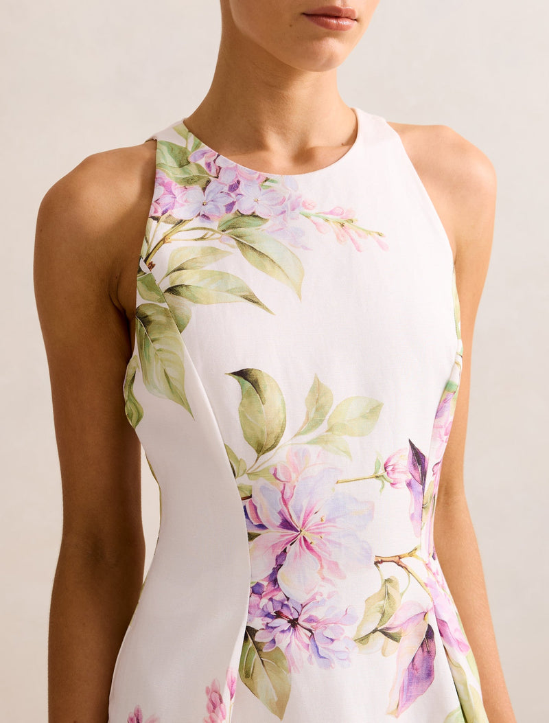 forever that girl floral appliqu sleeveless midi dress Forever That Girl Floral Appliqu Sleeveless Midi Dress in Black