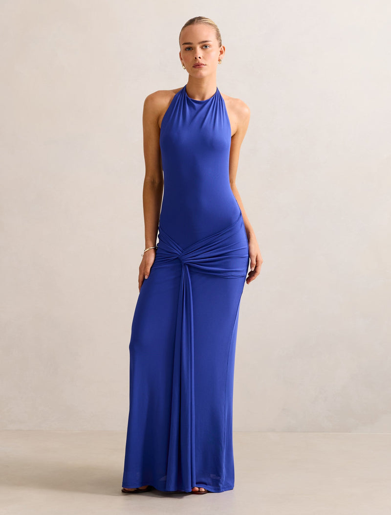 Abby Halter Mesh Maxi Dress Starlight Blue | Forever New Abby Halter Mesh Maxi Dress Starlight Blue | Forever New