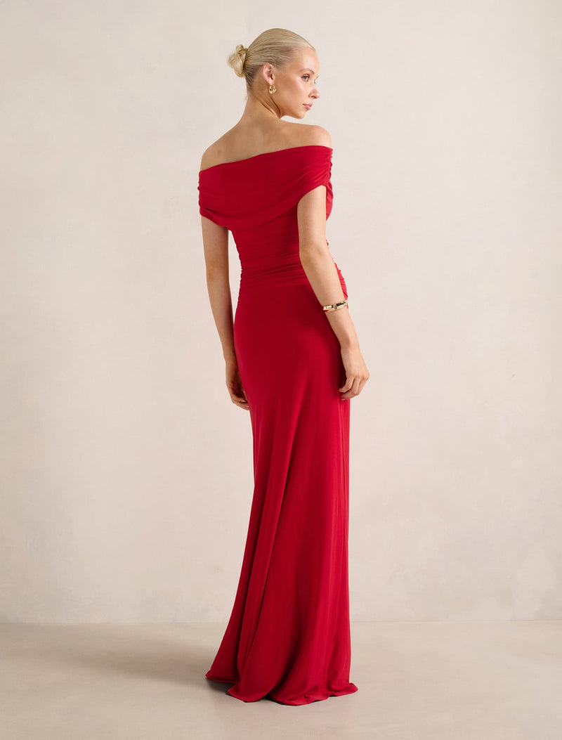 Romy Off Shoulder Jersey Maxi Dress Forever New