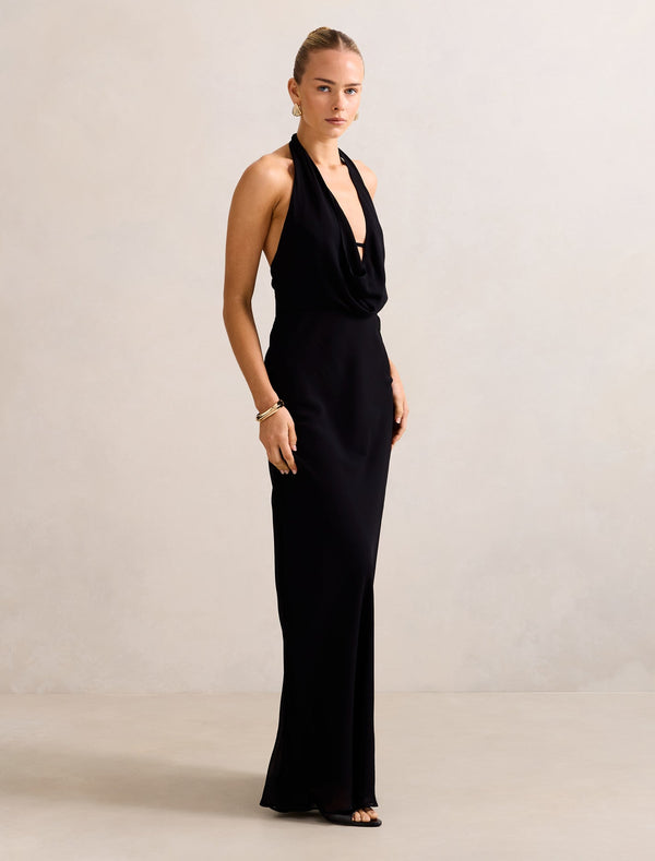Marina Cowl Halter Dress Forever New