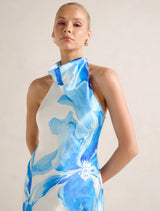 Clementine High Neck Satin Maxi Dress