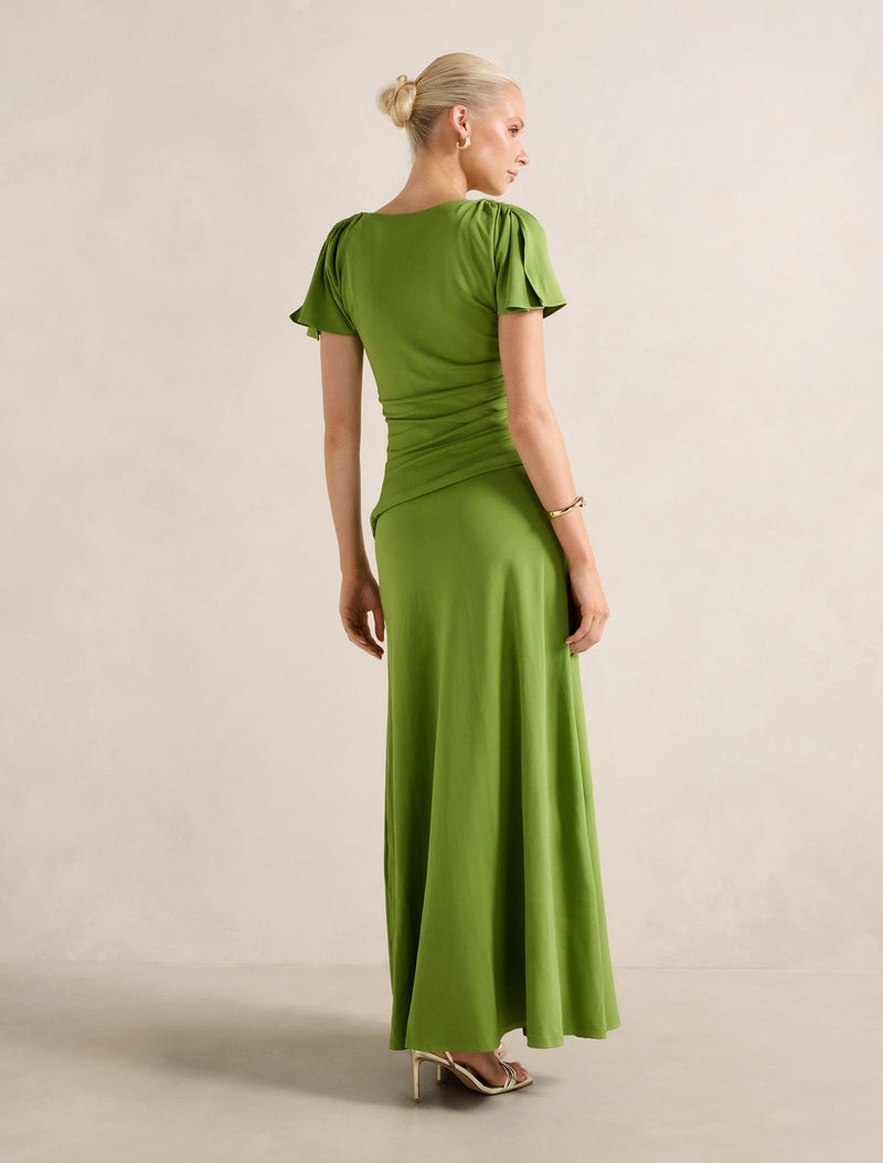 Gemini High Neck Jersey Maxi Dress Forever New