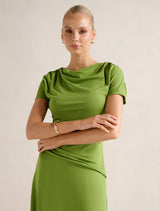 Gemini High Neck Jersey Maxi Dress Forever New