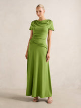 Gemini High Neck Jersey Maxi Dress Zesty Green Forever New