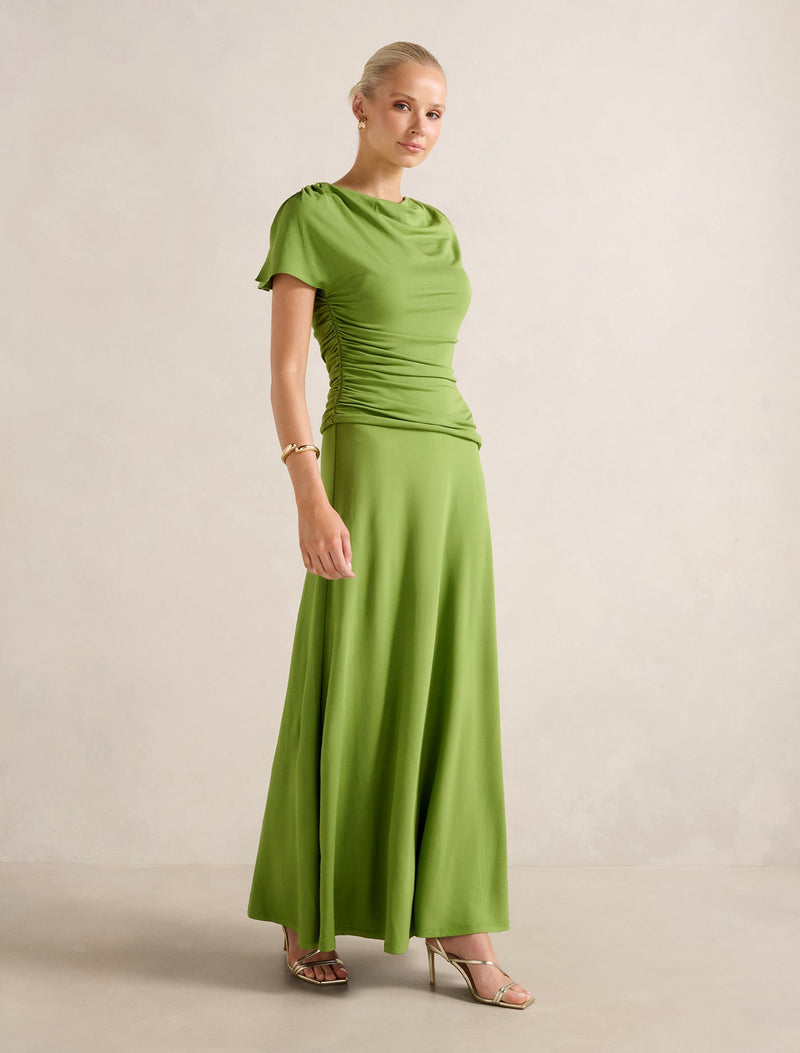 Gemini High Neck Jersey Maxi Dress Forever New