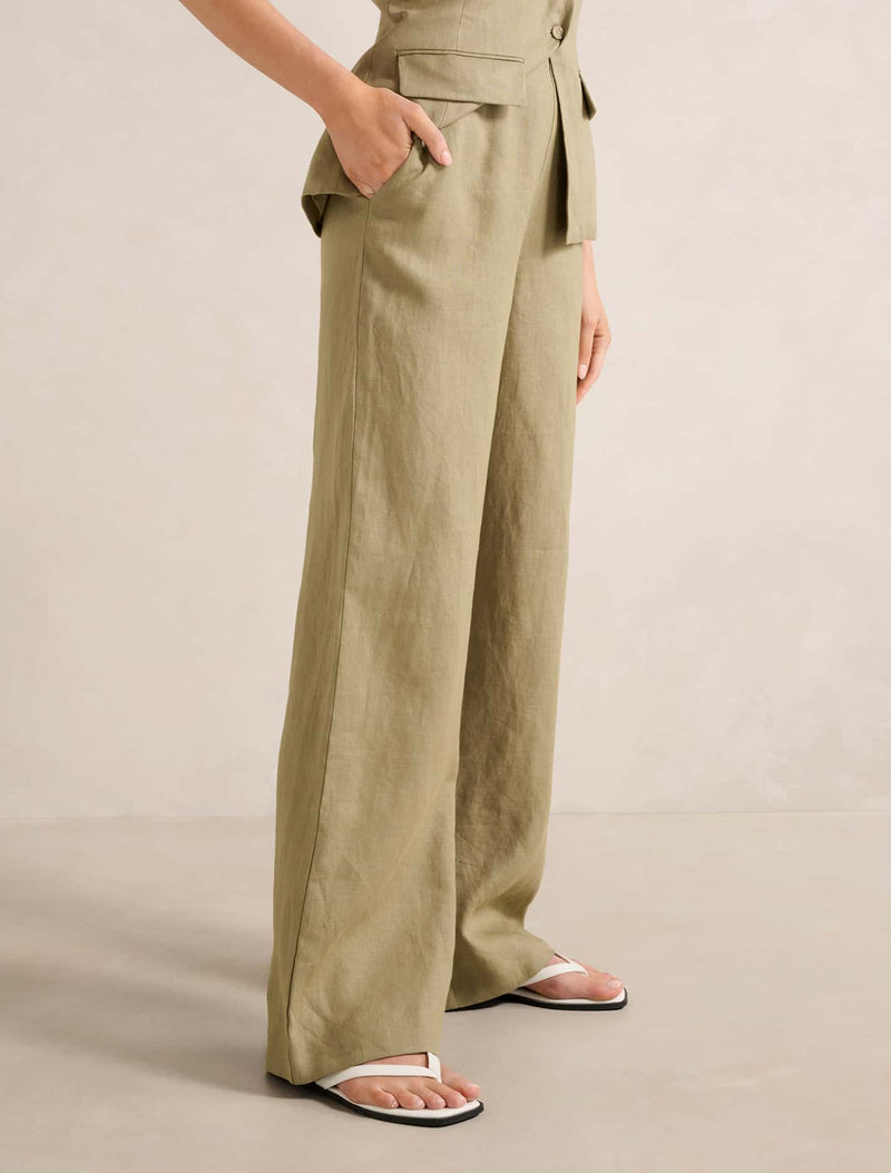Tia Linen Wide Leg Pants Forever New